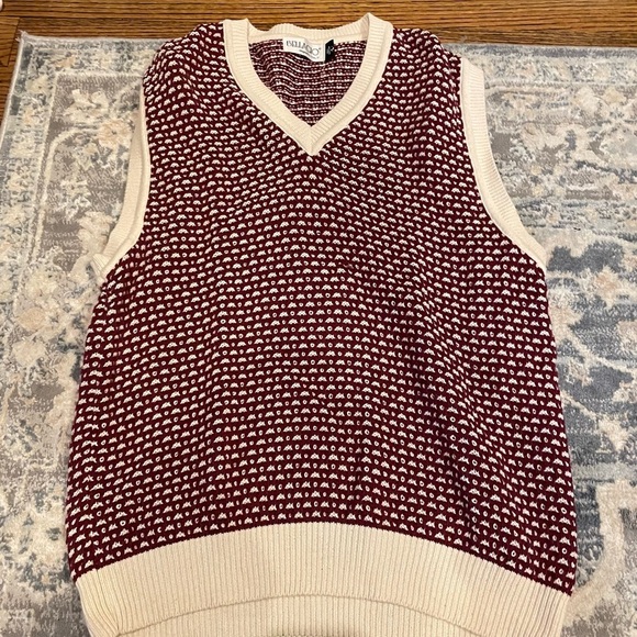 Bellacio Red and Cream Knit Vest - Picture 1 of 4